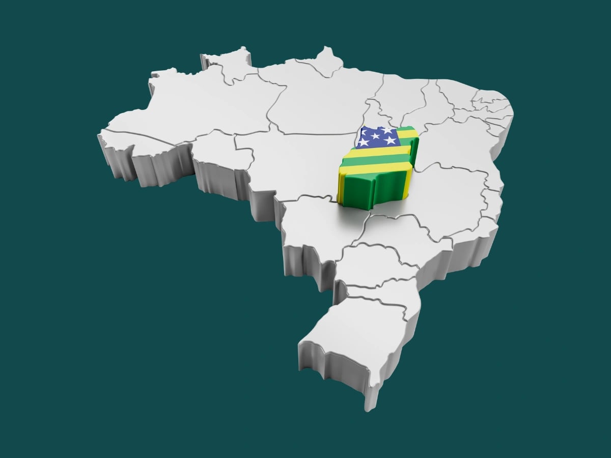 Mapa ilustrativo do atendimento da Verid em cidades de Goiás